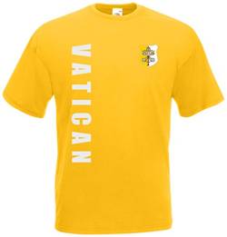 Vatikan Vatican City WM-2022 T-Shirt Trikot Wunschname Nummer Gelb S von AkyTex