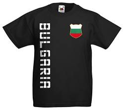 Bulgarien Bulgaria Kinder-Shirt Name Nummer Trikot EM-2021 Schwarz 140 von Akytex