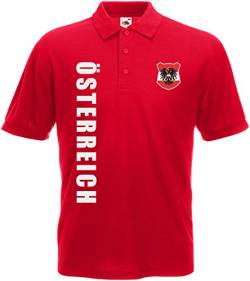 Österreich Austria EM-2020 Polo-Shirt Wunschname Nummer Rot XXL von Akytex