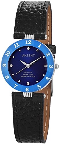 Akzent Damen Analog Quarz Uhr mit Leder Armband SS8923000006 von Akzent