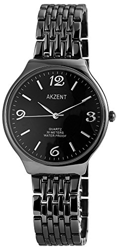Akzent Damen Armbanduhr mit hochwertigem Quarzwerk in Farbe anthrazit - SS8871100028, Farbe2 von Akzent