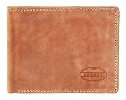 Akzent Geldbörse Herren Echtleder - 11 Kartenfächer - Vintage Used Look (Hellbraun) von Akzent
