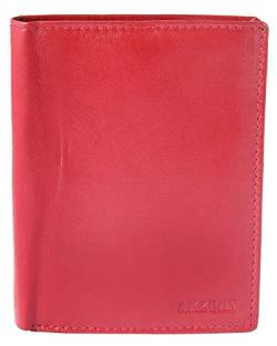 Akzent Herren-Geldbörse Echt Leder Hochformat 12 x 9 cm 3000033 (rot) von Akzent