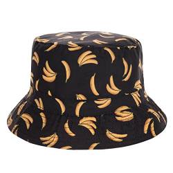 Alaani Fischerhut Bucket Hat Sonnenhut Print Hanf Black Banana von Alaani