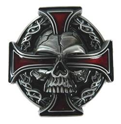 Alaani Skull Totenkopf rotes Eisernes Kreuz Gürtelschnalle Buckle von Alaani