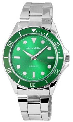 Alain Miller Herrenuhr – Edelstahl Armbanduhr Leuchtzeiger Analog Quarz 2800012 von Alain Miller