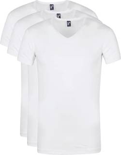 Alan Red Oklahoma Stretch T-Shirt V-Ausschnitt (3er-Pack) - Grösse L - Herren - Bekleidung - Body-fit - 6681/3 Oklahoma White von Alan Red