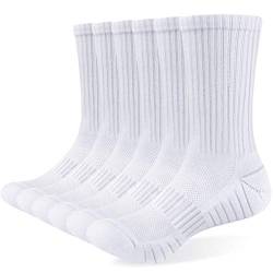 Alaplus 6 Paar Winter Socken Damen 39-42 Professionell Wandersocken Atmungsaktiv Laufsocken Crew Sportsocken Gepolstert Trekkingsocken Baumwolle Tennisocken Arbeitssocken Cushioned Training Socken von Alaplus