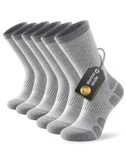 Alaplus Merino Socken Professionell Thermosocken Wandersocken Warme Socken Herren 47-50 Australien Wolly Gepolstert Trekkingsocken Winter Sportsocken Baumwolle Atmungsaktiv Laufsocken, 3 Paar, Grau von Alaplus