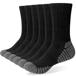 Alaplus Warme Socken Herren 47-50 Professionell Wandersocken 6 Paar Atmungsaktiv Laufsocken Crew Sportsocken Gepolstert Trekkingsocken Baumwolle Tennisocken Arbeitssocken Cushioned Training Socken von Alaplus