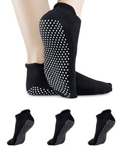 Alaplus Yoga Socken Stoppersocken Damen Herren Anti-Rutsch Haussocken Unisex Stoppersocken Baumwolle Sportsocken Pilates Socken Warme kuschelsocken rutschfest Atmungsaktive,3/6 Paar von Alaplus