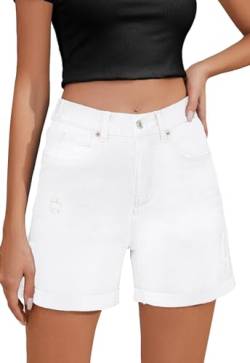 Alaster Queen Damen mit Tasche Jeans Shorts Damen Sommer Kurze Hose Damen Damen Hosen schlanke lässige Shorts Damen Shorts Weiß S von Alaster Queen