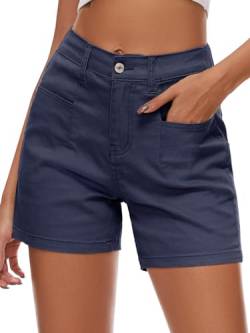 Alaster Queen Kurze Hose Damen Sommer Beiläufige Art und Weise Lose Damen Shorts Lounge Mit Taschen Marineblau XL von Alaster Queen