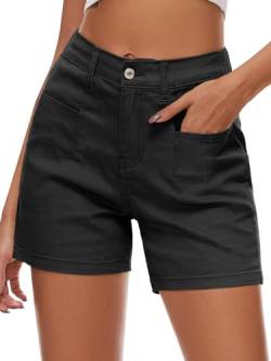 Alaster Queen Shorts Damen Casual elegant The Comfy einfarbig Hotpants Damen Kurze Hose Damen Sommer Schwarz L von Alaster Queen