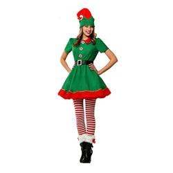 Weihnachtself Kostüm Set, Unisex Erwachsene Kinder Baby Weihnachten Outfits Elfen Kostüm für Karneval Christmas Party (Costume, Damen, XL) von Alaurbeauty