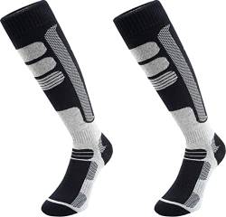 Alb Trade Skisocken Funktionssocken Wintersport Socken Strümpfe spezial Polsterung 2 Paar Damen Herren (as3, numeric, numeric_43, numeric_46, regular, regular, Schwarz) von Alb Trade