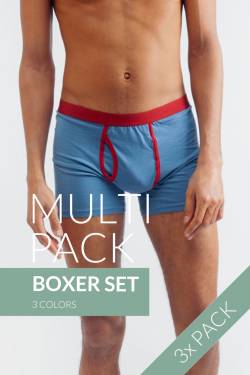 3er Pack "Boxer Shorts" Multi Colour, Baumwolle von Albero Natur