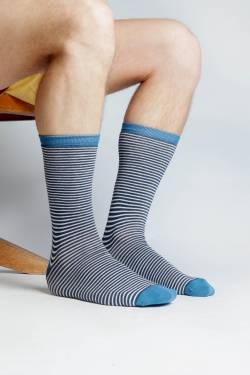 Gestreifte Socken aus Bio Baumwolle für Herren, Baumwolle von Albero Natur