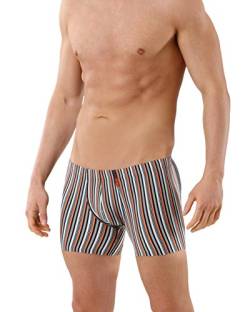 Albert Kreuz Eng anliegende Boxershorts Retropants Slipboxer Retroshorts aus Mikrofaser atmungsaktiv gestreift orange-grau-schwarz 6/L von Albert Kreuz