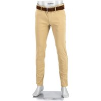 Alberto Herren Hose beige Leinen Slim Fit von Alberto