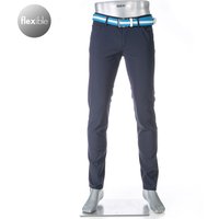 Alberto Herren Hose blau Mikrofaser Slim Fit von Alberto