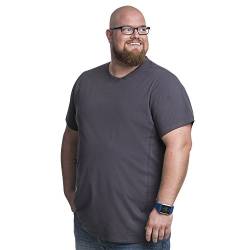 3XL T-Shirt für Männer mit Übergröße Bauchumfang Herren Rundhals Basic Tshirt Übergrößen. 3XL-B (für Bauchumfang 129-137 cm) Grau von Alca Fashion