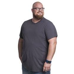 4XL T-Shirt für Männer mit Übergröße Bauchumfang Herren Rundhals Basic Tshirt Übergrößen. 4XL-B (für Bauchumfang 138-145 cm) Grau von Alca Fashion