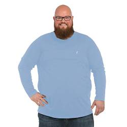 Alca Langarmshirt Mit Rundhalsausschnitt für Männer mit Übergröße Bauchumfang 1XL-8XL Herren Langarm-T-Shirt Mit Crew-Neck 2XL-B Sky Blau von Alca Fashion