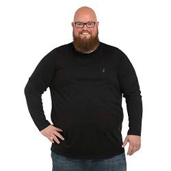 Alca Langarmshirt Mit Rundhalsausschnitt für Männer mit Übergröße Bauchumfang 1XL-8XL Herren Langarm-T-Shirt Mit Crew-Neck 3XL-B Schwarz von Alca Fashion