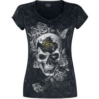 Alchemy England - Gothic T-Shirt - Bee Skull - S bis 4XL - für Damen - Größe L - schwarz/grau von Alchemy England