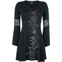 Alchemy England Kleid knielang - Bleeding Rose - S bis 3XL - für Damen - Größe L - schwarz von Alchemy England