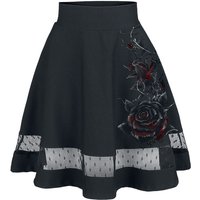 Alchemy England Kurzer Rock - Bleeding Roses - S bis XXL - für Damen - Größe M - schwarz von Alchemy England