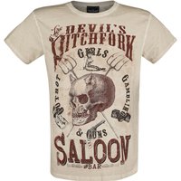 Alchemy England - Rockabilly T-Shirt - Devil's Saloon - S bis 4XL - für Männer - Größe S - beige von Alchemy England