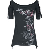 Alchemy England T-Shirt - Bleeding Rose - S bis 4XL - für Damen - Größe L - schwarz von Alchemy England