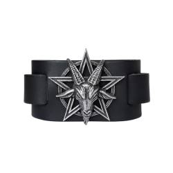 Alchemy Gothic Baphoment Männer Lederarmband schwarz Leder Gothic, Rockwear von Alchemy Gothic