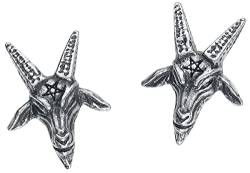 Alchemy Gothic Baphomet Studs Frauen Ohrstecker-Set silberfarben Hartzinn Gothic von Alchemy Gothic