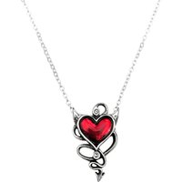 Alchemy Gothic - Gothic Halskette - Devil Heart - für Damen - silberfarben von Alchemy Gothic