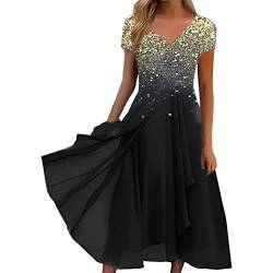 Alecony Cocktailkleid Damen Kleider Spitzenkleid Chiffon Festliches Ballkleid Brautjungfernkleider Für Hochzeit Elegant Midi Abendkleider Moderne Brautkleid Festkleider Sommerkleid Maxikleid von Alecony