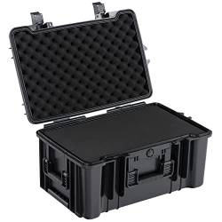 ALEON Rollen Outdoor Case Koffer Box Schwarz CF Wide 57,5 x 40,6 x 29,9 cm zur Aufbewahrung von Smart Zubehör wie Telefon, Akku oder als Kleiner Werkzeugkoffer. Wasserdichtes Gehäuse + Dichtung von Aleon