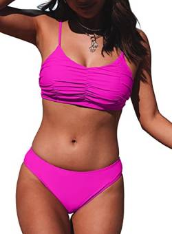 Aleumdr Damen Bikini Push up Bikini Set Einfarbig Zweiteiliger Badeanzug A-6 S von Aleumdr