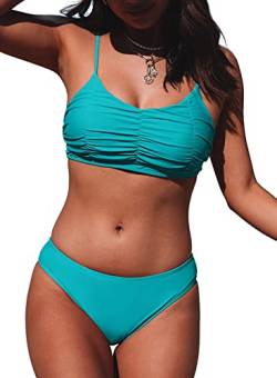 Aleumdr Damen Bikini Push up Bikini Set Einfarbig Zweiteiliger Badeanzug A-9 XL von Aleumdr