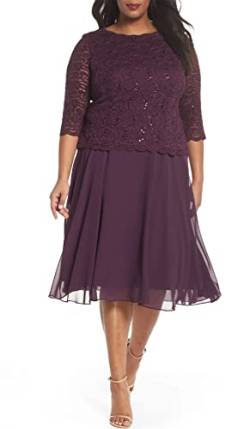 Alex Damen Pailletten, Tee-Länge (zierliche und Normale Größen) Kleid für besondere Anlässe, Deep Plum, 36 EU ( UK 6) von Alex