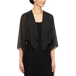 Alex Evenings Damen Short Bolero Shrug Jacket Klassisches Hemd, schwarz, X-Large von Alex