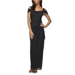 Alex Evenings Women's Long Cold Shoulder Dress (Petite and Regular Sizes), Black, 12 von Alex