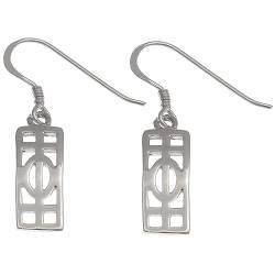 Alexander Castle Charles Rennie Mackintosh Ohrringe aus 925er Sterlingsilber für Damen, Teenager, Mädchen – Tropfenohrringe mit Schmuck-Geschenkbox – 17 mm x 6 mm, Sterling Silber, Kein Stein von Alexander Castle