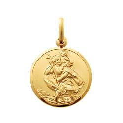 Alexander Castle Kleine solide 9ct 375 Gold Heiliger Christophorus Anhänger Medaille - 14mm - NUR ANHÄNGER mit Schmuck Geschenkbox von Alexander Castle