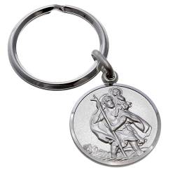 Alexander Castle Reversibel Solide 925 Sterlingsilber Heiliger Christophorus Schlüsselanhänger für Herren - 24mm Autoschlüsselanhänger Schlüsselanhänger mit Schmuck Geschenkbox von Alexander Castle