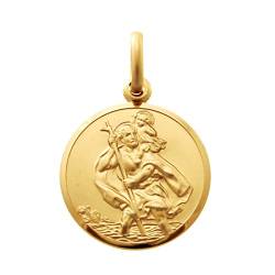 Alexander Castle Solide 9ct 375 Gold Heiliger Christophorus Anhänger Medaille - 16mm - NUR ANHÄNGER mit Schmuck Geschenkbox von Alexander Castle