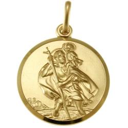 Alexander Castle Solide 9ct 375 Gold Heiliger Christophorus Anhänger Medaille - 20mm - NUR ANHÄNGER mit Schmuck Geschenkbox von Alexander Castle