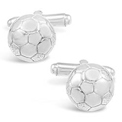 Manschettenknöpfe Sterling Silber Fußball-Design – Herren-Geschenk von Alexander Castle